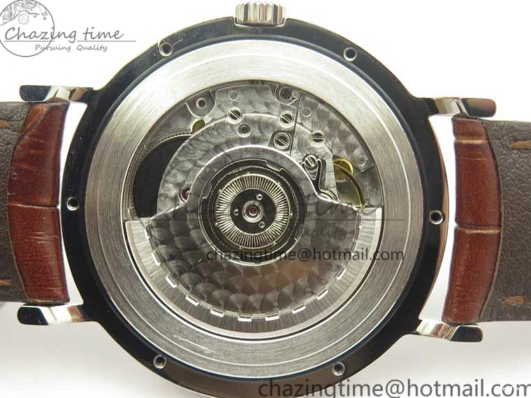 MIROTIME 0517 Portofino Automatic SS TWF 1:1 Best Edition Silver Dial Gold Markers on Brown Leather Strap A Bright 7203